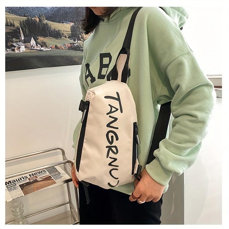 Letter Graphic Sling Bag Outdoor Sports Crossbody Bag