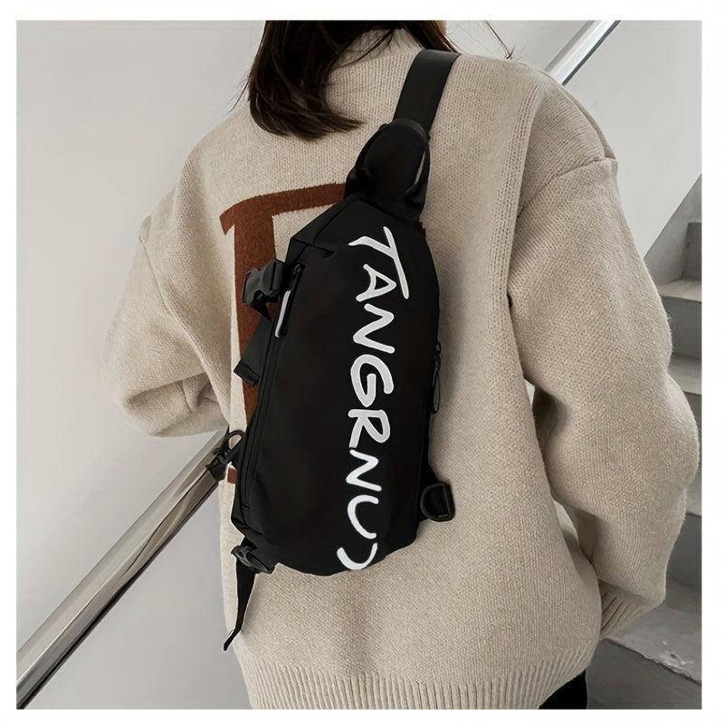 Letter Graphic Sling Bag Outdoor Sports Crossbody Bag