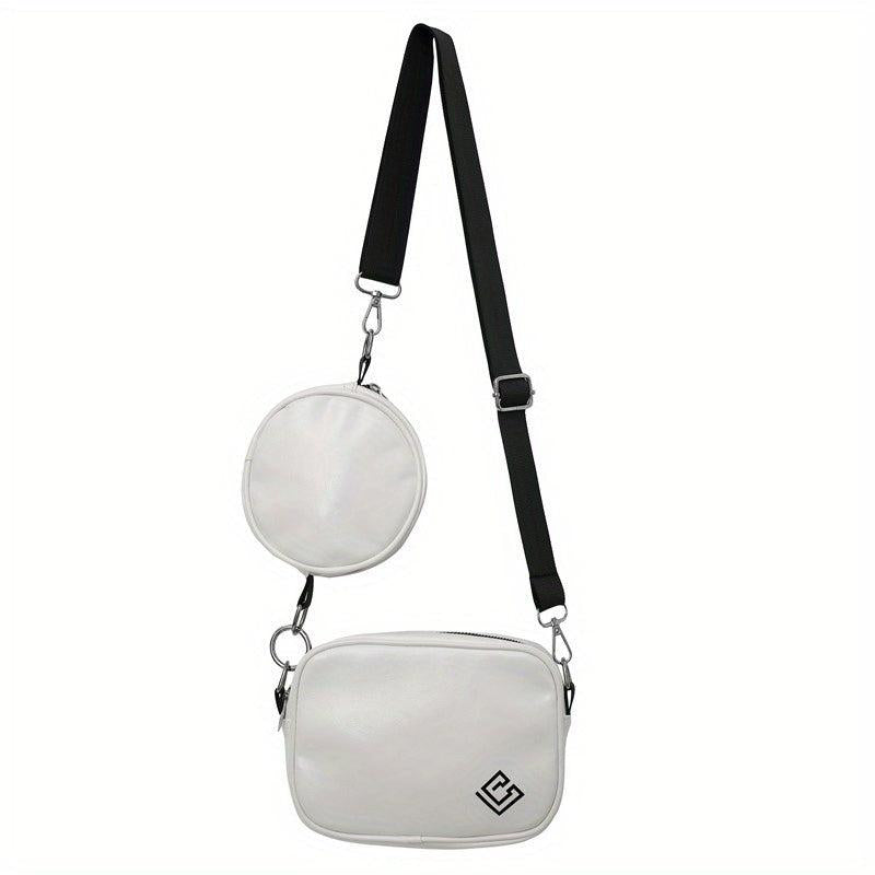Geo Pattern Square Bag With Coin Purse Mini PU Leather Crossbody Bag