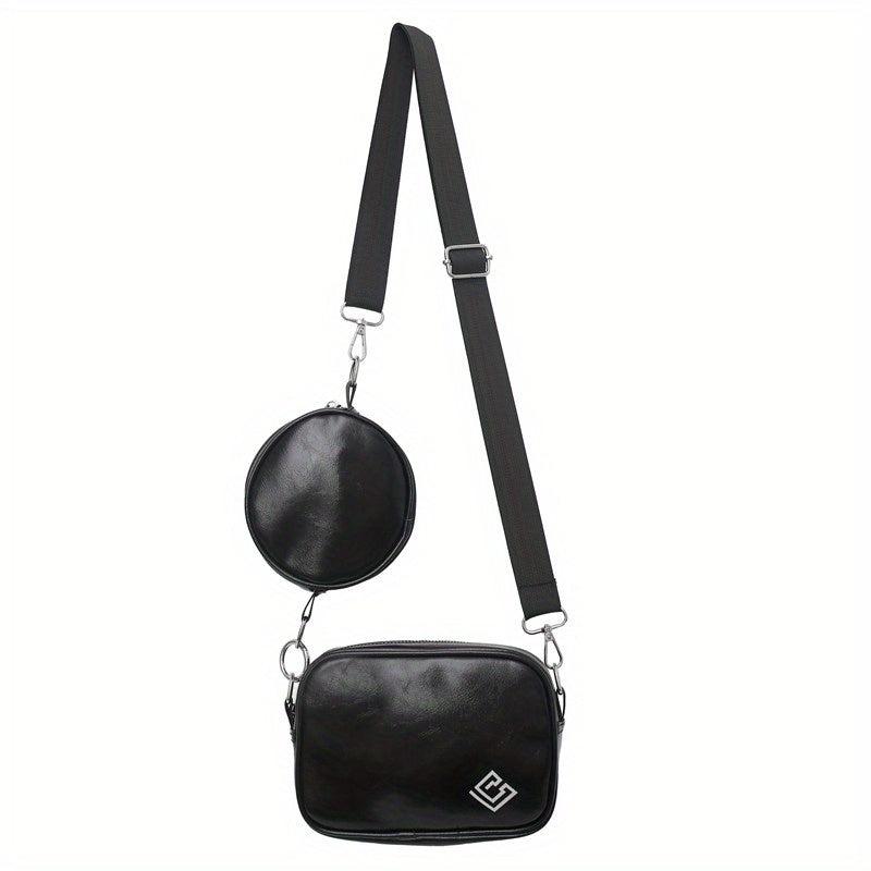 Geo Pattern Square Bag With Coin Purse Mini PU Leather Crossbody Bag