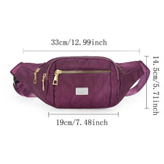 Embroidered Nylon Waist Bag Crossbody Bag