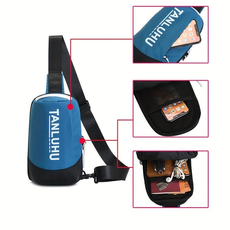 Letter Graphic Sling Bag Waterproof Crossbody Bag