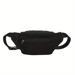 Canvas Fanny Pack Double Zipper Chest Purse Casual Sports Phone Bag