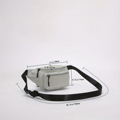 Canvas Fanny Pack Double Zipper Chest Purse Casual Sports Phone Bag