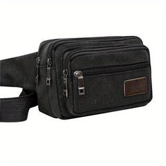 Casual Solid Waist Bag Outdoor Zipper Fancy Pack Canvas Coin Purse