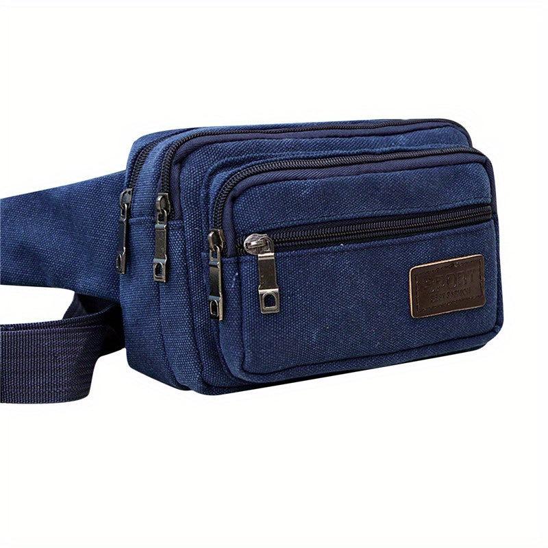 Casual Solid Waist Bag Outdoor Zipper Fancy Pack Canvas Coin Purse