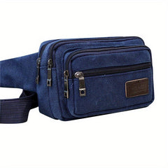Casual Solid Waist Bag Outdoor Zipper Fancy Pack Canvas Coin Purse