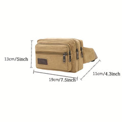 Casual Solid Waist Bag Outdoor Zipper Fancy Pack Canvas Coin Purse