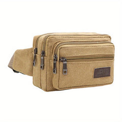 Casual Solid Waist Bag Outdoor Zipper Fancy Pack Canvas Coin Purse