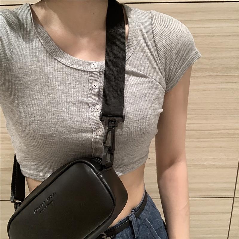 Alphabet Belt Bag Wide Shoulder Strap Crossbody Bag 4 33 7 28 2 55 Inch