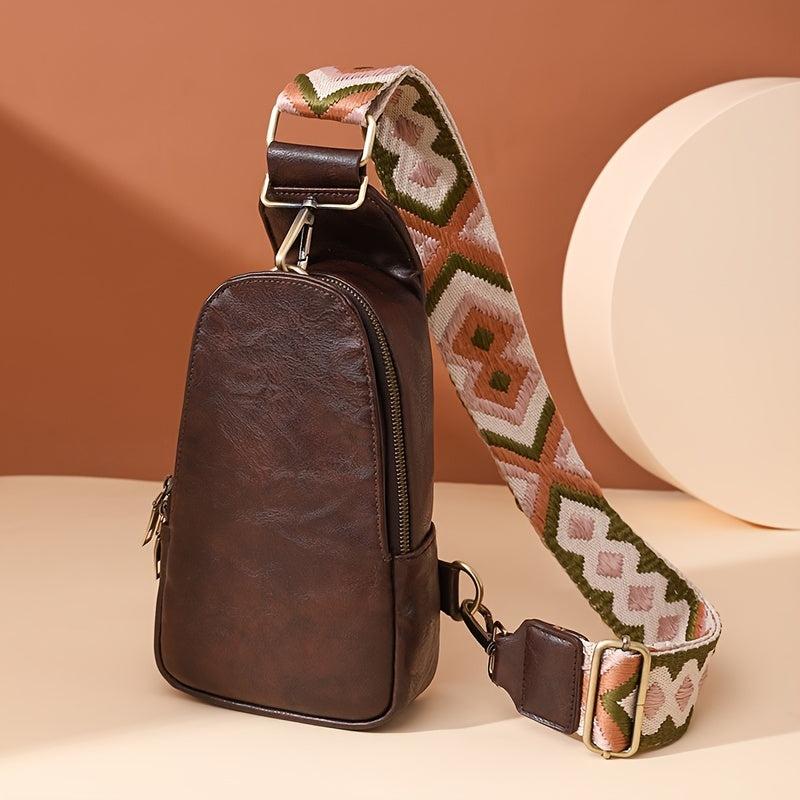 Women's Mini Chest Bag Vintage Crossbody Purse Casual Travel Sling Bag