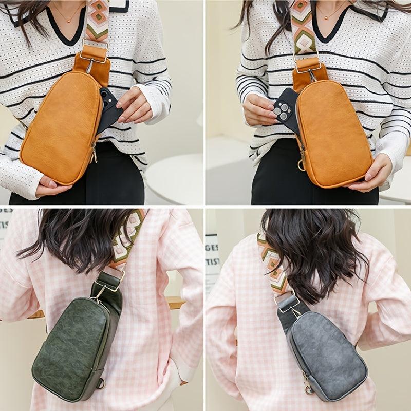 Women's Mini Chest Bag Vintage Crossbody Purse Casual Travel Sling Bag