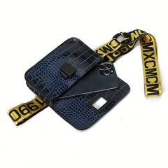 Crocodile Pattern Mini Waist Pack PU Leather Fanny Bag