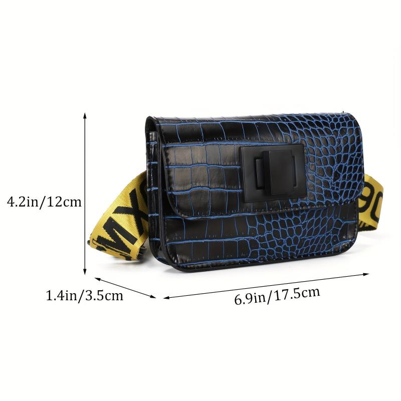 Crocodile Pattern Mini Waist Pack PU Leather Fanny Bag