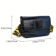 Crocodile Pattern Mini Waist Pack PU Leather Fanny Bag