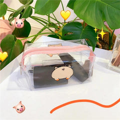 Cartoon Floral Cosmetic Bag Zipper Makeup Pouch