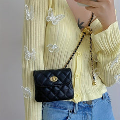 Argyle Quilted Waist Bag for Women