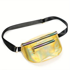 Laser Glossy Chest Bag Adjustable Strap PVC Fanny Pack
