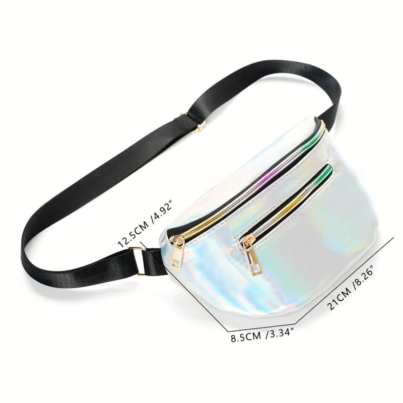 Laser Glossy Chest Bag Adjustable Strap PVC Fanny Pack