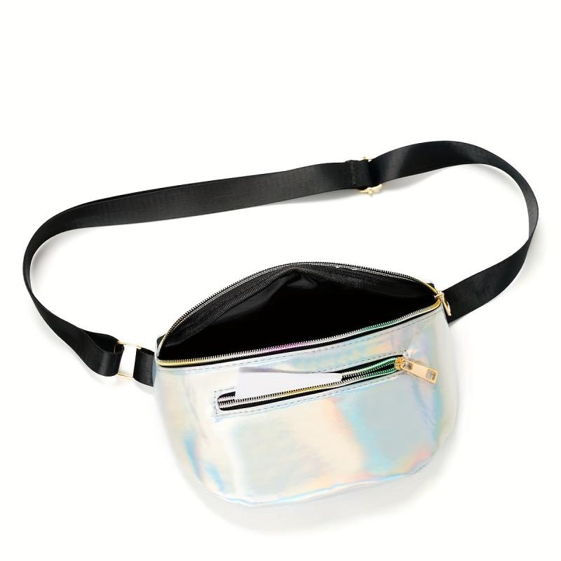 Laser Glossy Chest Bag Adjustable Strap PVC Fanny Pack