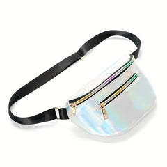 Laser Glossy Chest Bag Adjustable Strap PVC Fanny Pack