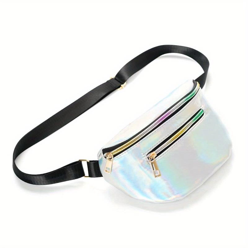 Laser Glossy Chest Bag Adjustable Strap PVC Fanny Pack