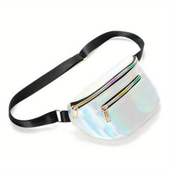 Laser Glossy Chest Bag Adjustable Strap PVC Fanny Pack