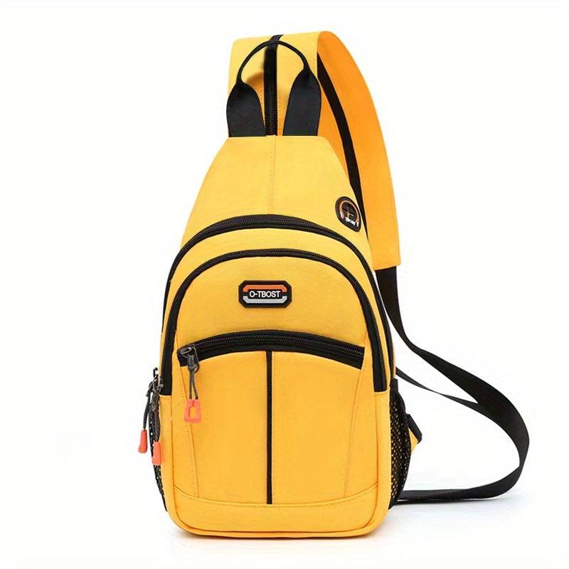 Colorblock Sling Backpack Travel Chest Bag Zipper Strap Crossbody Bag