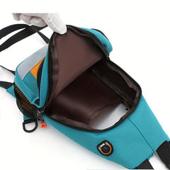 Colorblock Sling Backpack Travel Chest Bag Zipper Strap Crossbody Bag