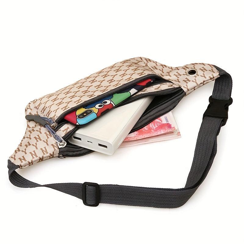 Letter Pattern Waist Bag Nylon Crossbody Bag Outdoor Sports Chest Purses