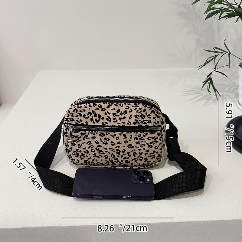 Leopard Print Cell Phone Crossbody Bag Lightweight Messenger Keys Cards Bag