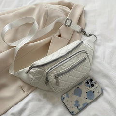 Minimalist Solid Chest Bag Argyle Pattern Crossbody Bag