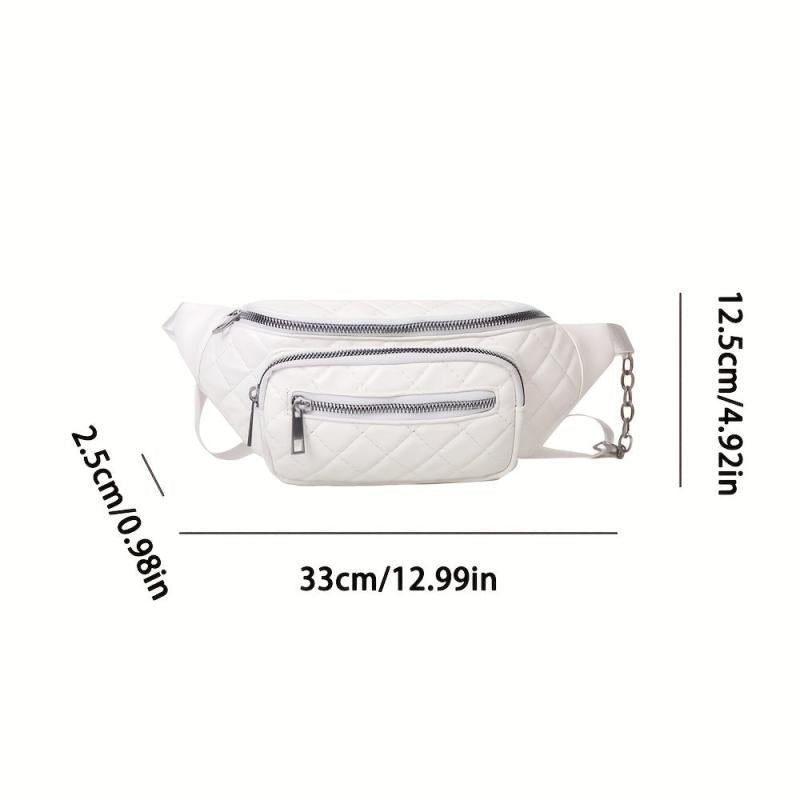 Minimalist Solid Chest Bag Argyle Pattern Crossbody Bag