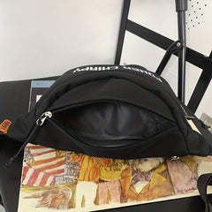 Casual Letter Print Zipper Crossbody Bag
