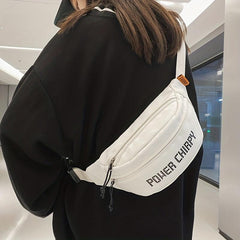 Casual Letter Print Zipper Crossbody Bag