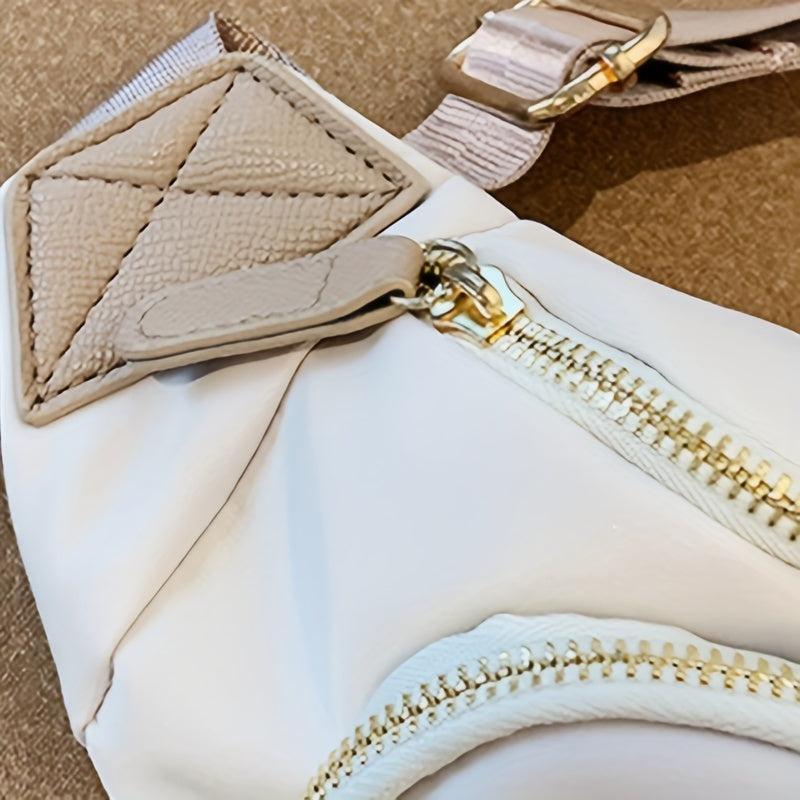 Colorblock Chest Zipper Bag Women's Crossbody Purse