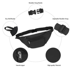 Minimalist Solid Fancy Pack Sports Zipper Waist Bag