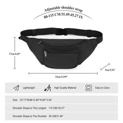 Minimalist Solid Fancy Pack Sports Zipper Waist Bag