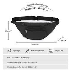Minimalist Solid Fancy Pack Sports Zipper Waist Bag