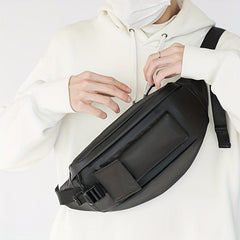Waterproof PU Leather Chest Bag Unisex Solid Street Style Crossbody Bag