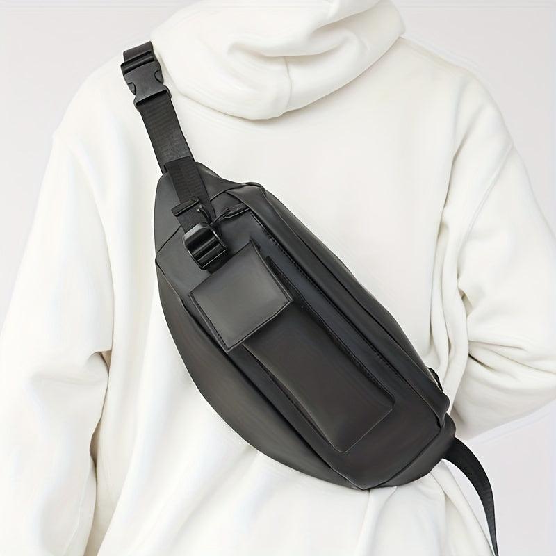 Waterproof PU Leather Chest Bag Unisex Solid Street Style Crossbody Bag