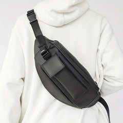 Waterproof PU Leather Chest Bag Unisex Solid Street Style Crossbody Bag