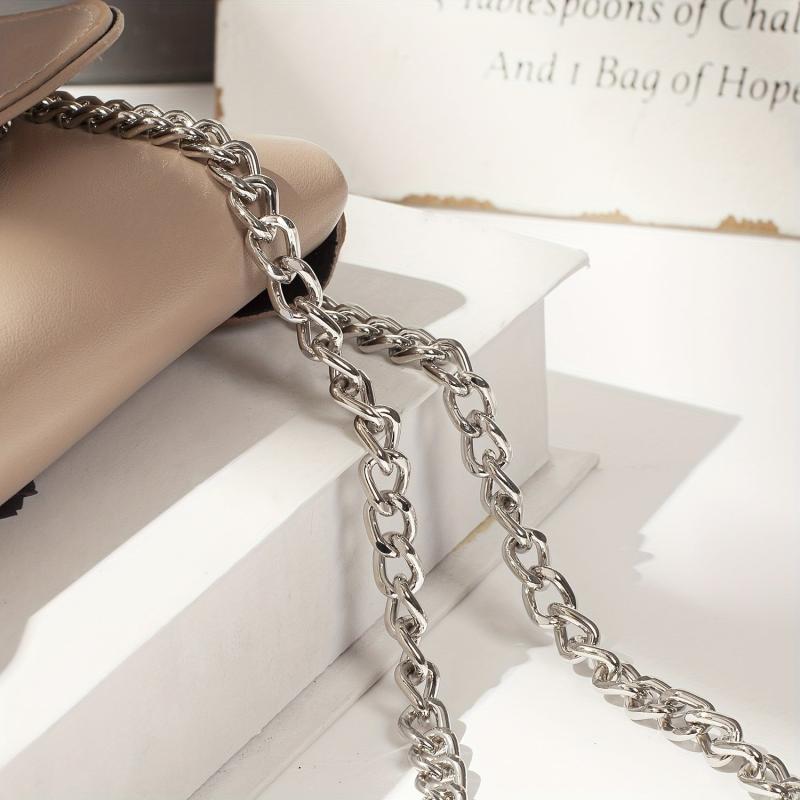 Solid Color Shoulder Chain Bag with Curved Pin Decor