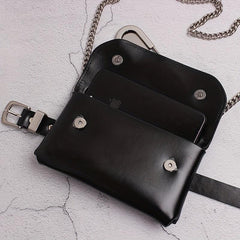 Solid Color Shoulder Chain Bag with Curved Pin Decor
