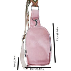 Solid Casual Chest Bag PU Leather Textured Sling Bag