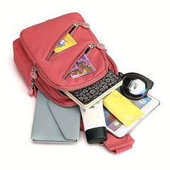 Casual Zipper Decor Sling Bag Outdoor Travel Chest Bag