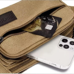 Canvas Waist Bag Unisex Outdoor Sports Fanny Pack Belt Phone Pouch