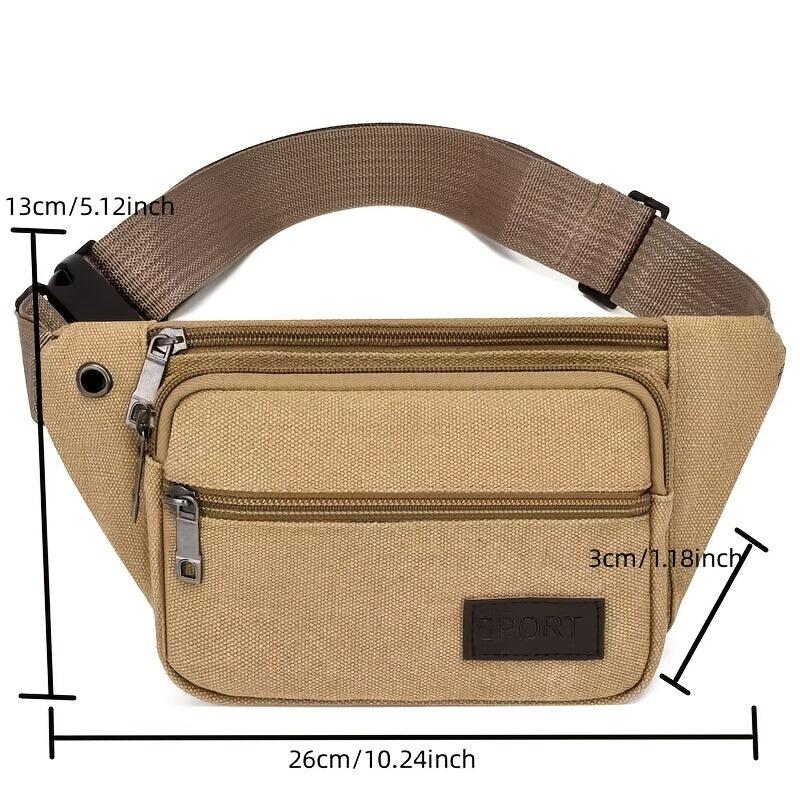 Canvas Waist Bag Unisex Outdoor Sports Fanny Pack Belt Phone Pouch