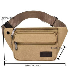 Canvas Waist Bag Unisex Outdoor Sports Fanny Pack Belt Phone Pouch