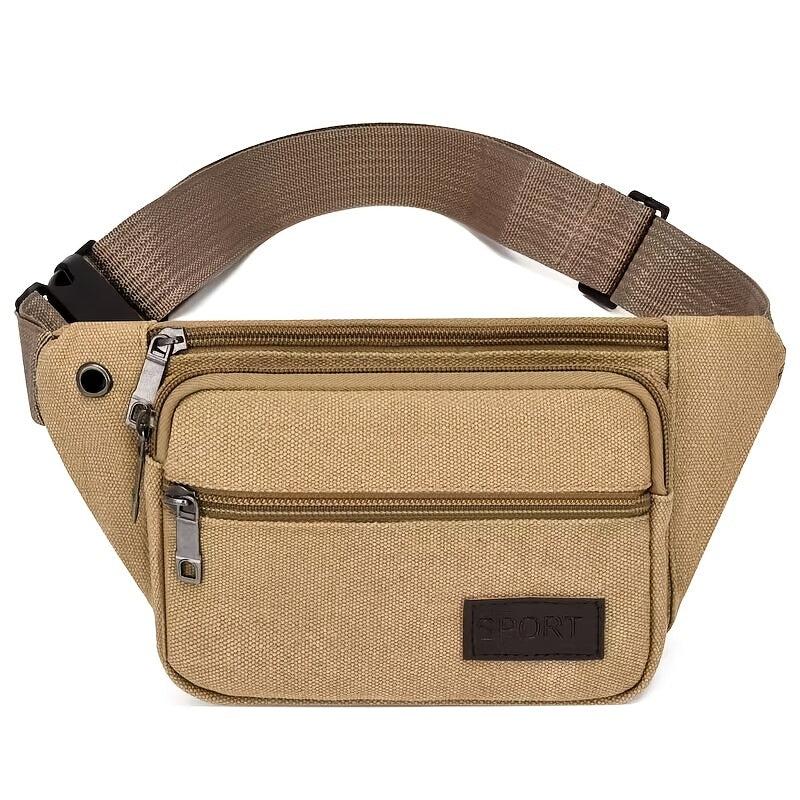 Canvas Waist Bag Unisex Outdoor Sports Fanny Pack Belt Phone Pouch